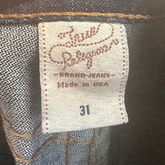True Religion Jeans Womens Size 31 Blue Dark Wash Straight Leg Low Rise - Picture 10 of 10